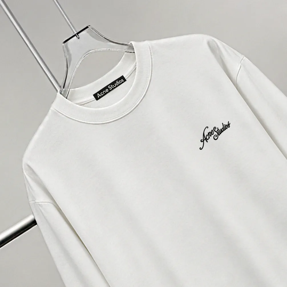 Acne*Studios*2026Ss Exclusive Couple Hot Salelogo Embroidery "Difference in Currency Fabrics" Gram double yarn pure cotton, tight yarn round neck sweatshirt upper body is very comfortable, men's and women's Same Style long-sleeved loose sweatshirt, dropped shoulders loose fit Color: Black White Coffee Brown Size: S (90-130 pounds) M (125-150 pounds) L (135-165 pounds) XL (160-190 pounds) XXL (185 pounds